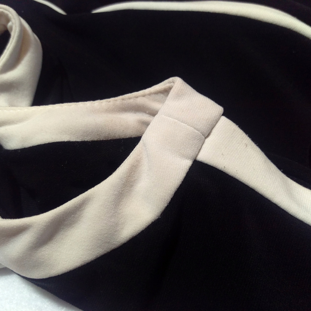 EUC Black and cream bodycon LBD dress 14 - Picture 7 of 7